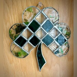 Shamrock Leaded Glass Handmade ☘️